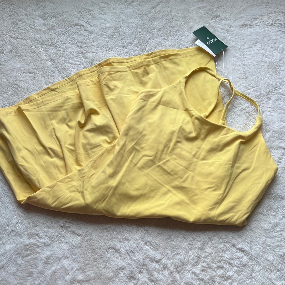 Halara Everyday Activity Dress Yellow Crossback Athletic Tennis Dress Small Long - Picture 7 of 14